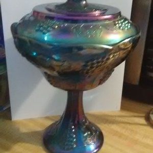 Carnival glass candy dish